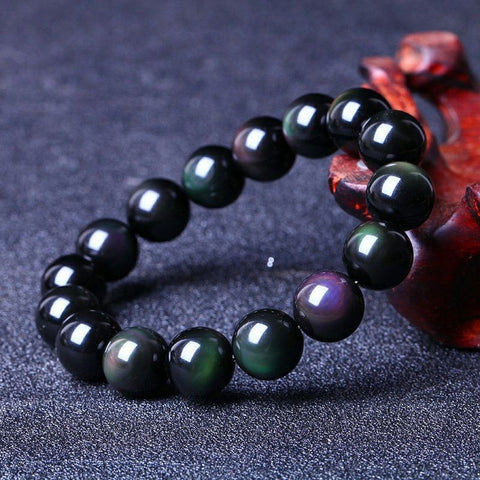 rainbow obsidian bracelet - crystal bracelet