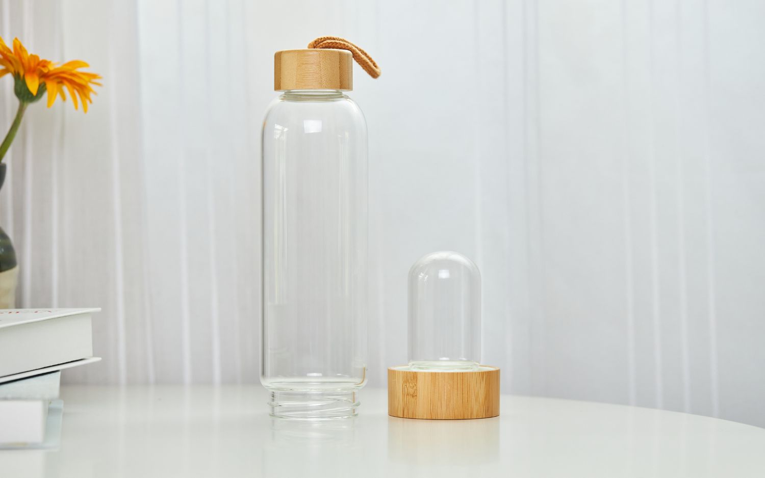 crystal water bottle with removable chamber