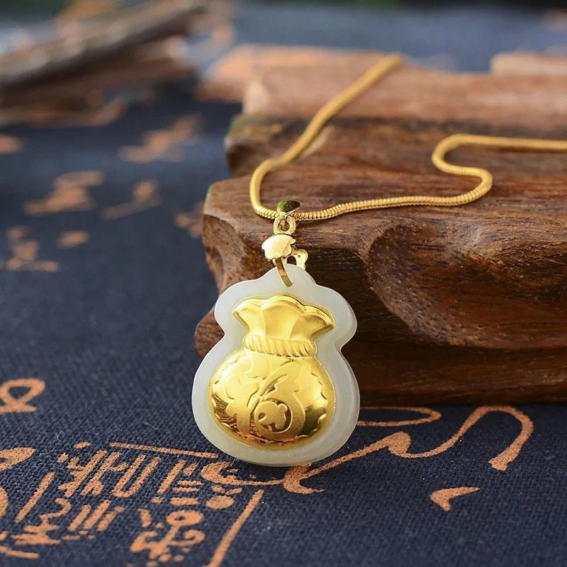 Jade Money Bag Necklace to Fulfill Wishes - valentines gift guide