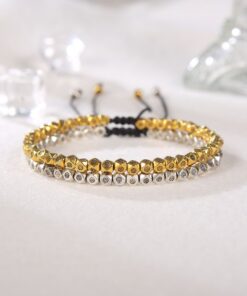 Copper Beads Harmony & Healing Bracelet - Silver, Gold Colors