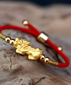 Feng Shui Piyao Wealth Bracelet - Red/Black String