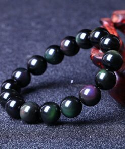 Natural Rainbow Obsidian Crystal Bracelet