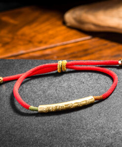 Tibetan Red String Bracelet - Buddhist Lucky Charm