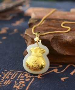 Jade Money Bag Necklace - Feng Shui Wealth Activator