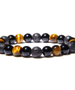 Invincible Spirit Bracelet - Lava Stone, Tiger Eye