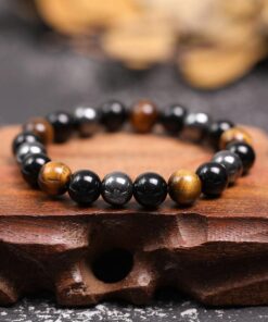 Triple Protection Bracelet - Tiger’s Eye, Obsidian, Hematite