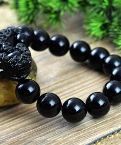 Black Obsidian Pixiu Bracelet - Wealth Protection