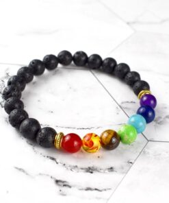7 Chakra Lava Stone Bracelet - Essential Oil Diffuser