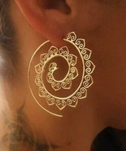 Spiral Hippie Hoops - Large Statement Earrings
