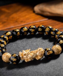 Feng Shui Bracelet - Pixiu Black Obsidian Bracelet for Wealth