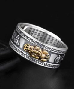 Feng Shui Pixiu Mantra Ring - Wealth & Protection