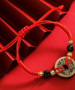 Chinese Lucky Coins Bracelet - Five Emperor Coins Feng Shui